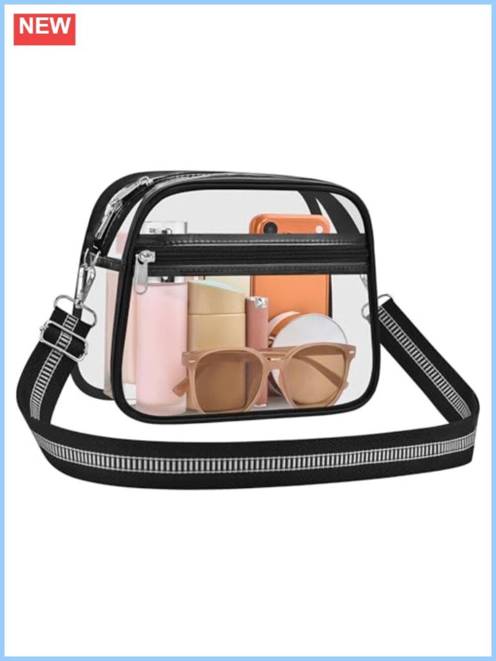 Clear Purse Stadium Approved Crossbody Bag PVC Waterproof